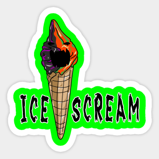 Spooktacular Delight: Ice Scream Halloween Cone Sticker